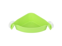 Estante de almacenamiento de pared para baño con ventosas dobles (verde)
