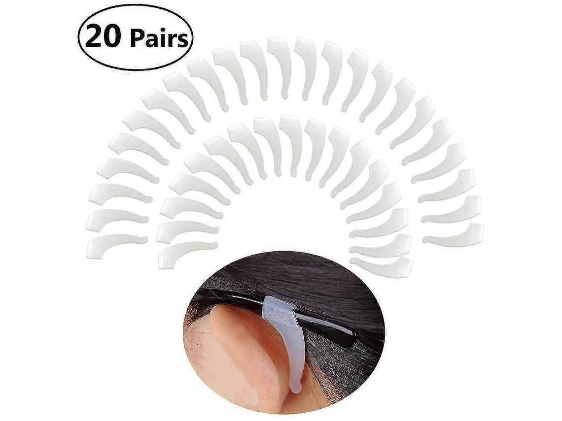 Foxnovo - 20 pares de ganchos antideslizantes de silicona transparente Rosewell para gafas (blancos)