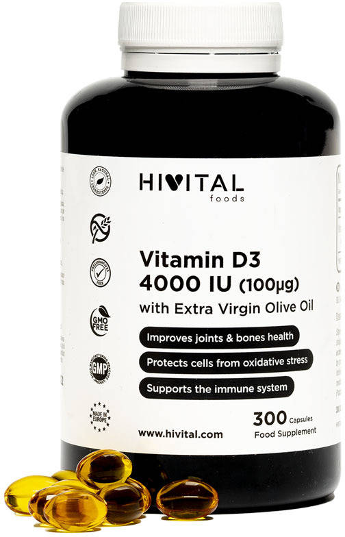 Complemento Alimentar HIVITAL Vitamina D3 Natural (300 Cápsulas)