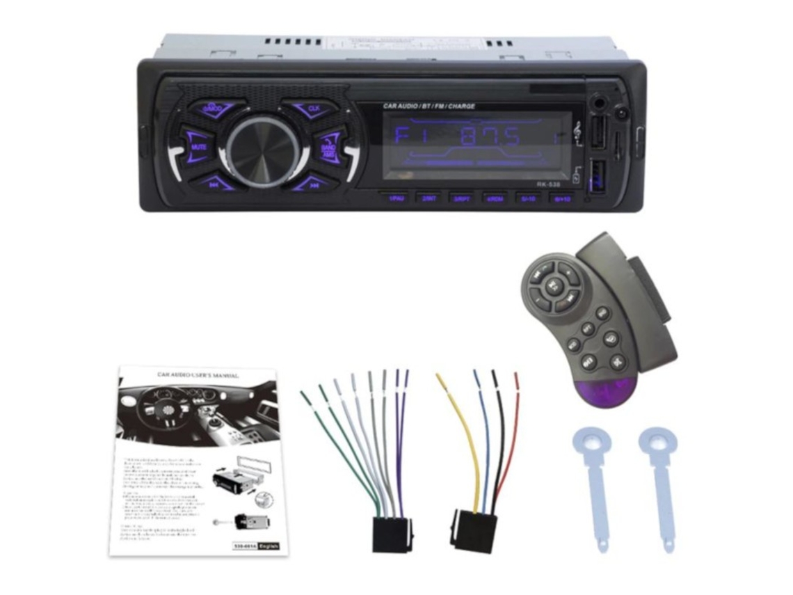 Radio Coche Rk-538 Bluetooth Usb Sd Aux Mp3 7 Colores CHRUI