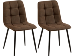 Set de dos sillas de comedor Tilde en tela o terciopelo marrom/tecido CLP