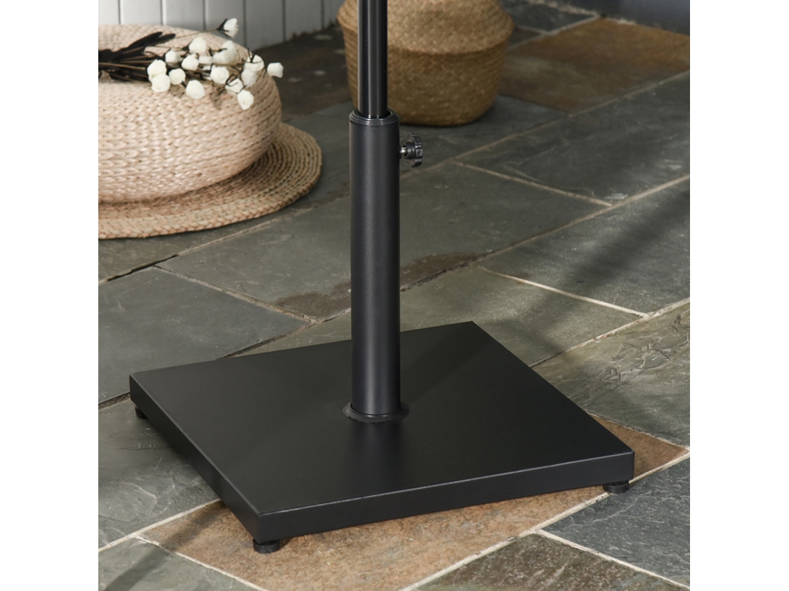 Base Pmm Capitali 18kg, para varillas de Ø35/38/48mm, 45x45x39cm, negra.