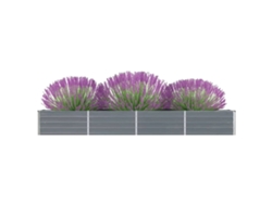 Macetero elevado HarlanV1 (320x40x45 cm) de acero galvanizado, color gris.