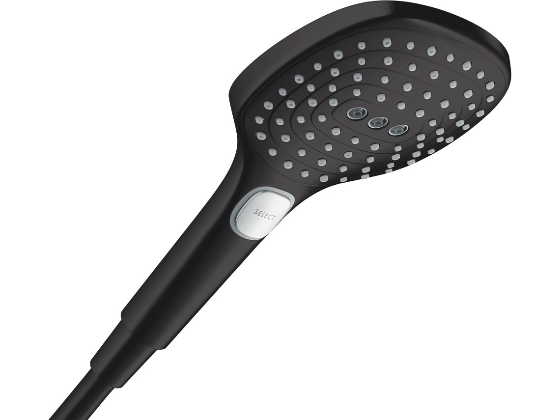 Ducha de mano Hansgrohe Raindance Select E 120, 3 chorros Powderrain Ecosmart, 28728670, Color: Negro mate