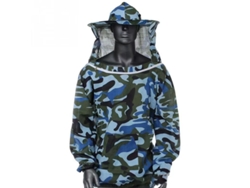Chaqueta de apicultura ultraligera de máxima protección con capucha de velo para apicultores profesionales y principiantes, color azul océano.