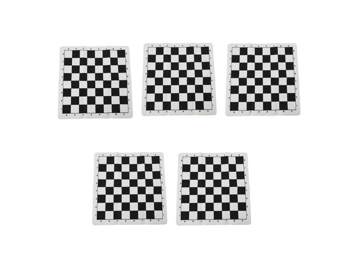 Tablero De Ajedrez Enrollable De 5 Piezas En Piel Sintética, 35 Cm, Ajedrez Internacional Portátil, Blanco Y Negro.