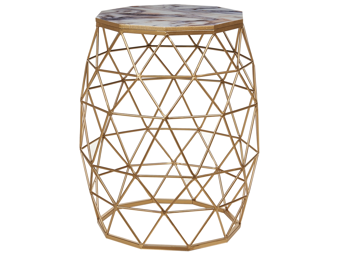 Mesa de centro BELIANI Halsey de MDF Dorado 43x43x52