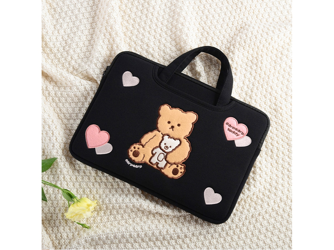 Bolsa para portátil, bonita bolsa para portátil, bolsa con diseño de oso abrazable de 15,6 y 16 pulgadas Chennnls