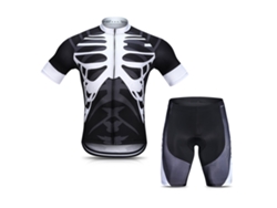 Conjunto De Maillot Y Camiseta De Manga Corta Para Hombre Con Acolchado De Gel Transpirable Para Mtb De Verano.