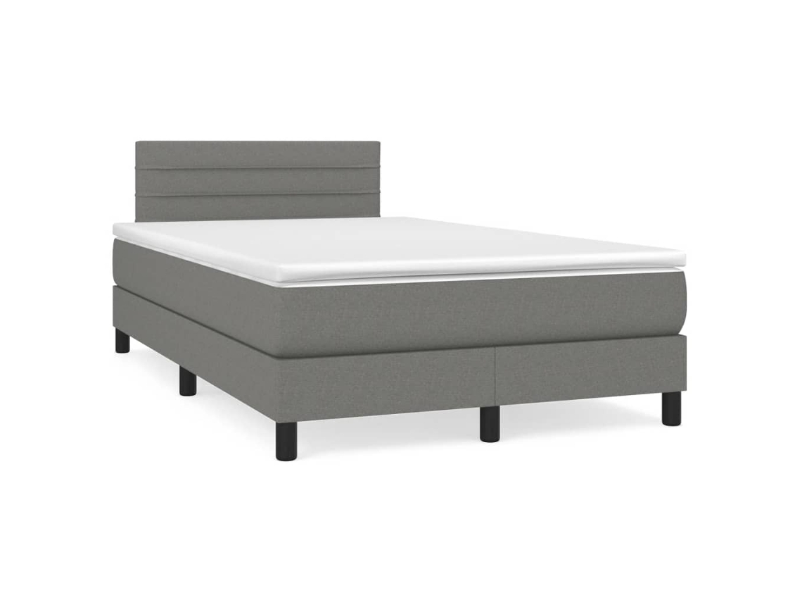 Maison Exclusive - Cama Box Spring Con Colchón Tela Gris Oscuro 120x200 Cm