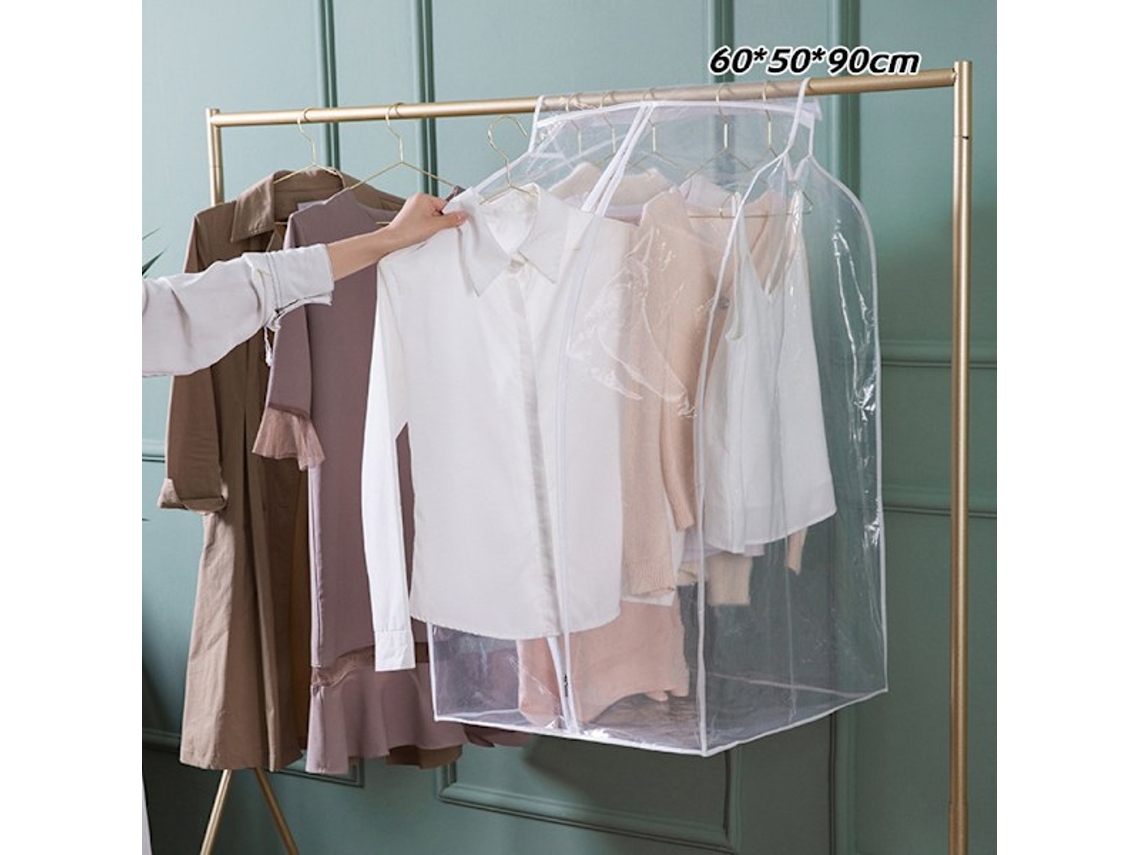 Organizador de ropa transparente para colgar, armario multifuncional, protección contra el polvo, bolsa de almacenamiento de gran capacidad.