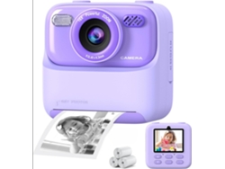 Cámara Digital Instantánea Para Niños, Pantalla Grande De 2,4 Pulgadas, Lentes Duales Frontal Y Trasera De 1080p (morado) Czhhmart