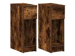 Maison Exclusive - Mesillas De Noche Con Cajón 2 Uds Roble Ahumado 20x36x60 Cm