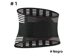 Cinturón de soporte lumbar para aliviar el dolor lumbar, con cojín de soporte lumbar. Mdug (Negro ventilado G)