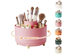 Caja organizadora de brochas de maquillaje Suporli, giratoria 360°, 5 compartimentos. (3)