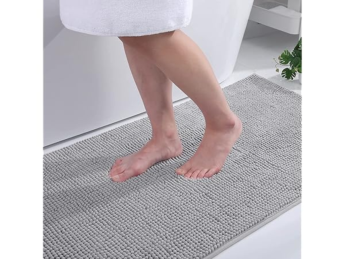 Alfombra de microfibra de chenilla, 40x60cm, altamente absorbente, lavable.