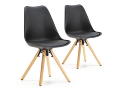 Conjunto de 2 Cadeiras Jeff Preto 54 X 49 X 84 Cm VS VENTA-STOCK