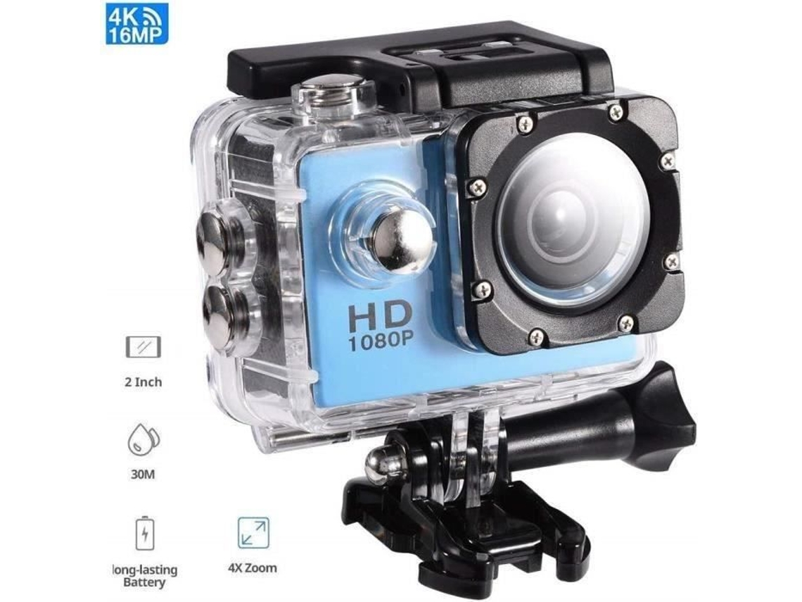 Tl15944-Mini Camara 1080P Full Hd Impermeable Tipo Gopro Azul YWEI
