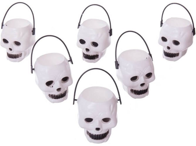 Cesta DISFRAZZES 6 Mini Cabezas Calavera (6 x 5 x 5 cm)