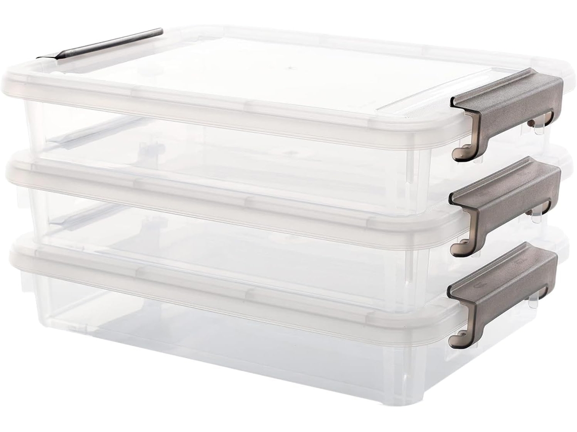 Caja Archivadora Con Tapa Impermeable, Organizador Transparente, Cajas De Oficina Con Tapa
