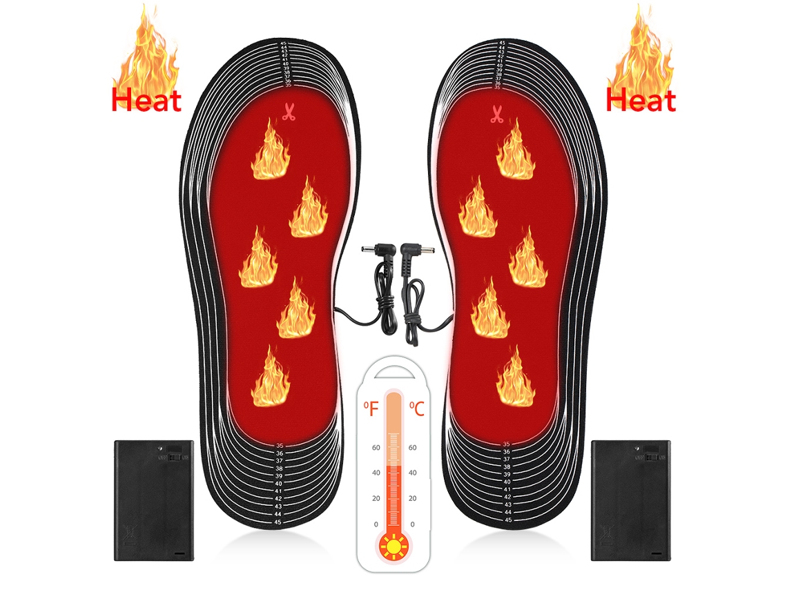 2026plantillas De Calor Eléctricas Portátiles Recargables Lavables Cortables Para Calentar Pies Insole Calefactora Usb