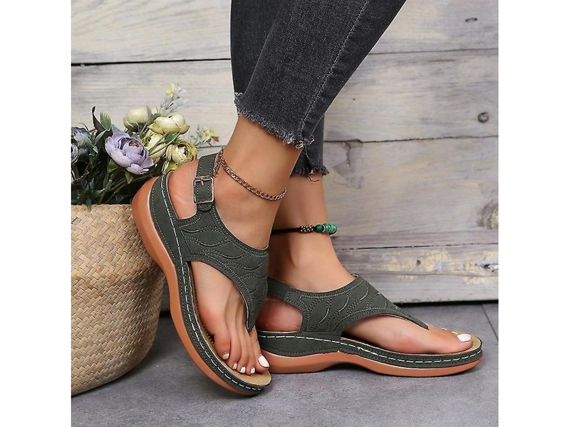 Sandalias Ortopédicas Cómodas Para Mujer Con Soporte Para Las Articulaciones Y Alivio Del Dolor De Pies.