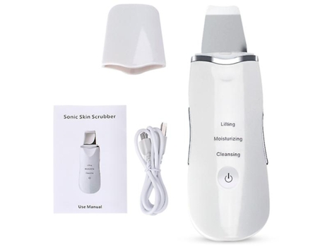 Lavadora facial ultrasónica para limpieza de poros Limpieza de acné y eliminación de puntos negros Recargable por USB Blanco BISBISOUS