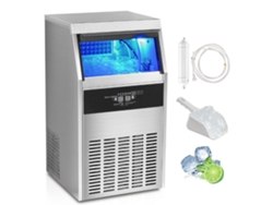 Máquina De Hielo Comercial De Acero Inoxidable 47 Kg/día Con Almacenamiento Y Filtro Tekmaquinas