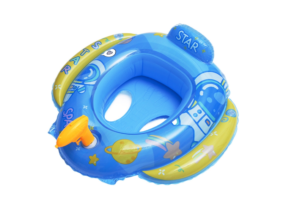 Flotador de seguridad para bebés con toldo resistente a los rayos UV para uso en exteriores.