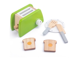 Cocina infantil de juguete, ollas y sartenes de madera simuladas Mdug (Máquina para hacer pan)