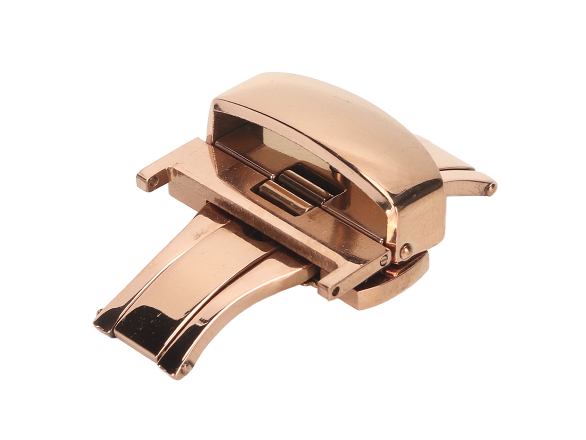 Pulsera De Reloj Con Cierre De Mariposa, Acero Inoxidable, Universal, Oro Rosa, 22 Mm