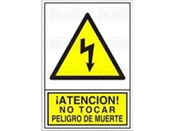 Señal 314 plast.345x245pel.muerte elec ­atencion!no tocar peligro muerte(elect)