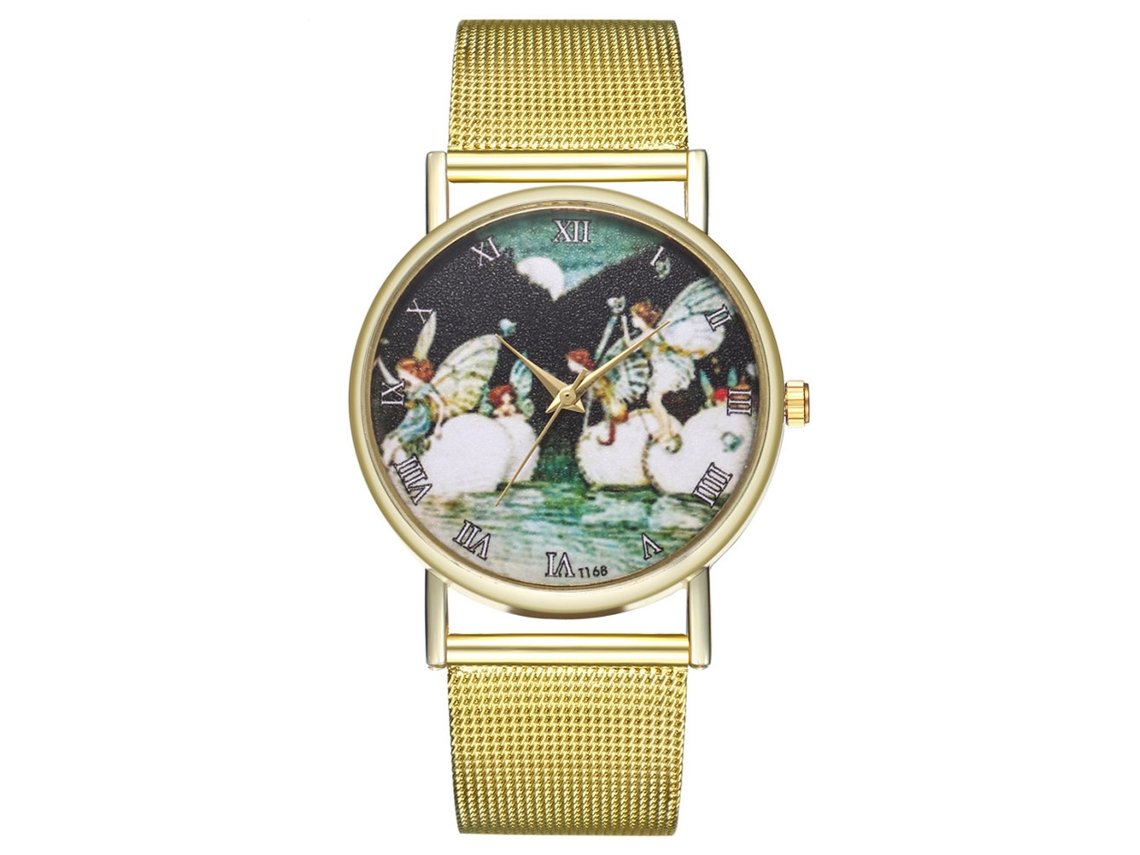 Reloj De Pulsera Analógico Zhoulianfa Fashion Leisure Retro Angel De Aleación Con Movimiento De Cuarzo