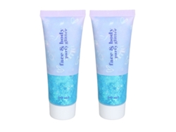 Gel Glitter Corporal Y Facial 2pcs 50ml Azul 09 Brillante Fácil De Limpiar Para Fiesta Navidad Concierto