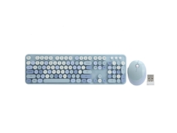 Combo de teclado y ratón inalámbricos con unidad flash USB ergonómica