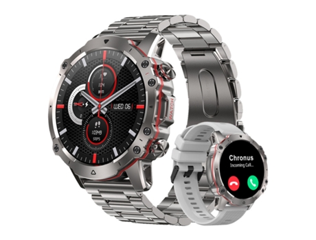 Smartwatch BISBISOUS AK56-Plata Llamada de Voz Bluetooth Masculino a Prueba de Agua Plata