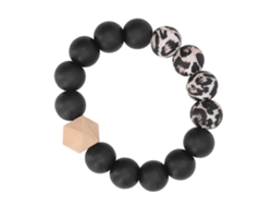Pulsera Chupete Para Bebé, De Silicona Y Madera De Frijol, Alivia El Dolor Y Es Un Juguete Relajante.