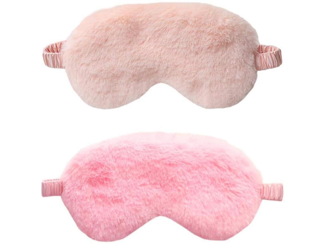 2 Antifaces De Satén Suave Y Felpa Para Dormir (rosa)