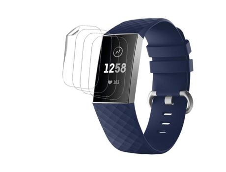 Kit 4 Protectores de Pantalla Flexshield con UV Fitbit by Google Charge 3 Transparente
