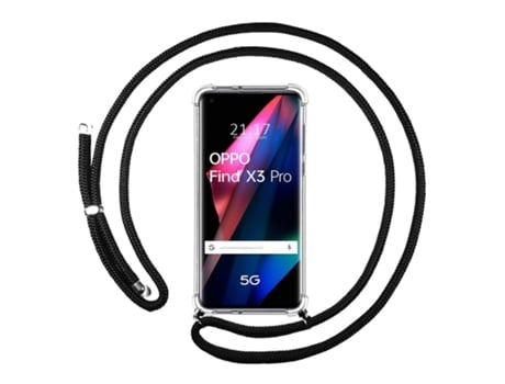 Carcasa Oppo Find X3 Pro 5G TUMUNDOSMARTPHONE Colgante Negro