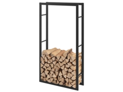 Soporte para Leña [EN.CASA] (80 x 25 x 150 cm - Acero - Negro)