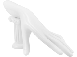 Soporte Compacto Para Anillos Con Forma De Mano De Resina Blanca, Soporte Para Pulseras Delicadas