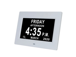 Reloj Digital Grande para Personas con Discapacidad Visual, con Fecha y Día de la Semana, Regulador Automático, 8 Blanco Kofihety