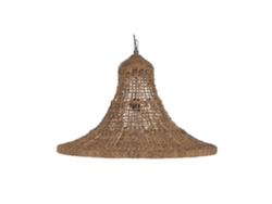 Lampara Techo Fibra Hecho A Mano Natural 75x75x55cm