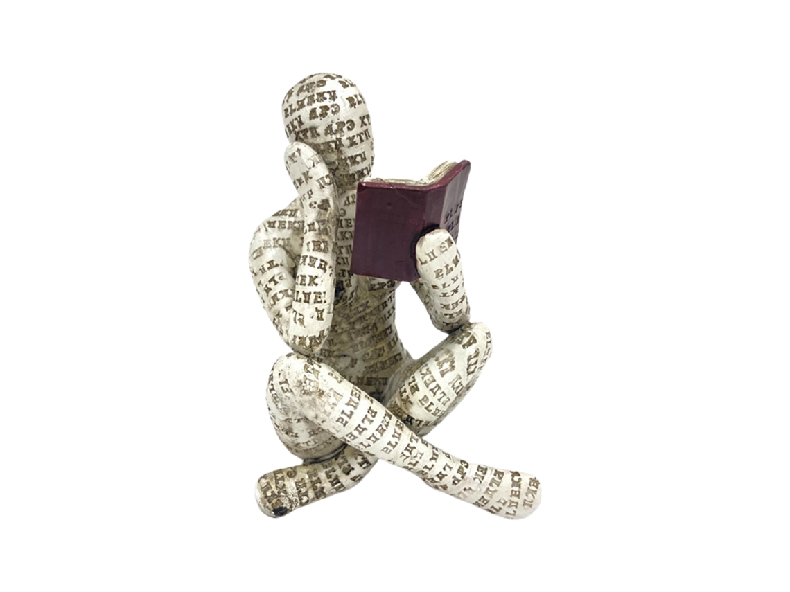 Adorno de estantería Mujer leyendo Academia Moldeado en resina