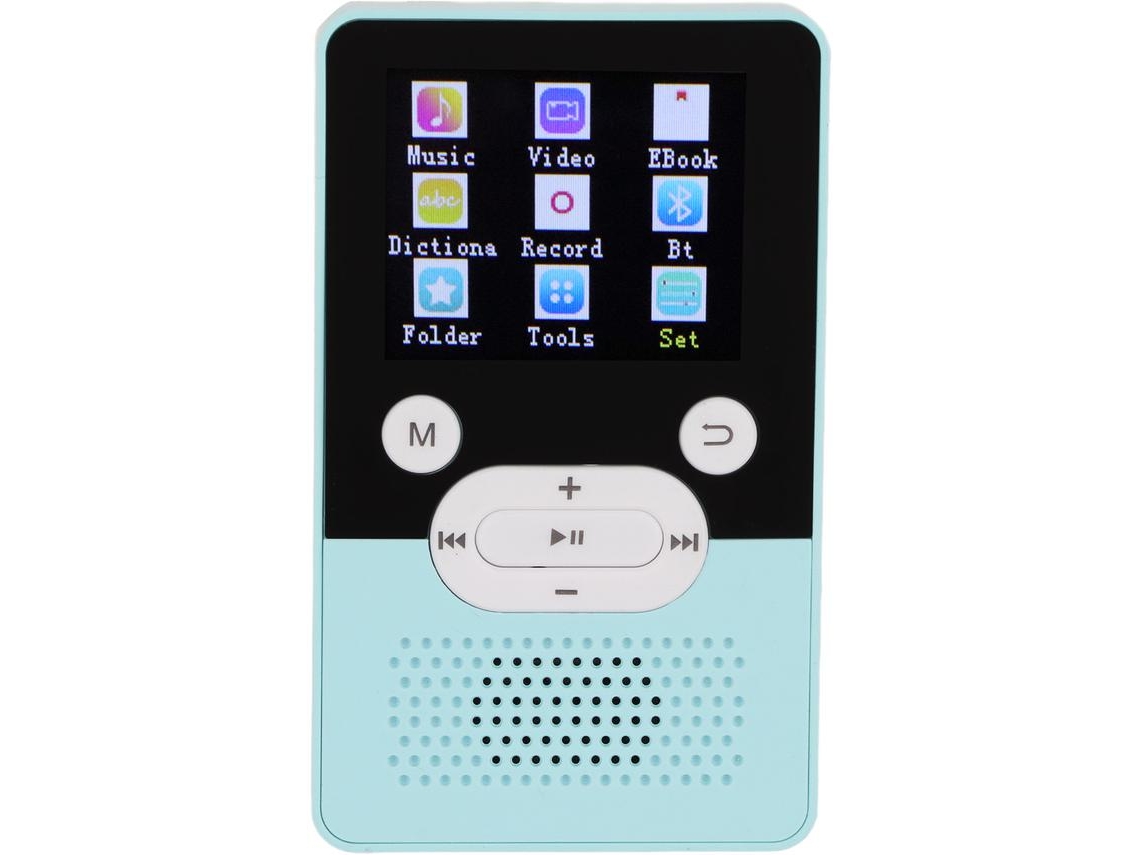 Reproductor MP3/MP4 Bluetooth YIZHOOD T9 1.8Inch HD calidad de sonido 16GB (Azul