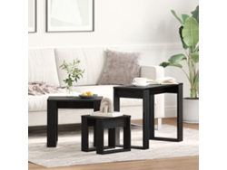 Mesas apilables de 3 piezas en roble negro Wsd483629 Lovely Home