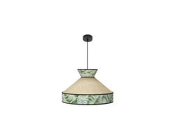 Lámpara colgante Constantinopla, Ø50cm, altura regulable, 1xe27, beige y verde Fabrilamp (bombilla no incluida)