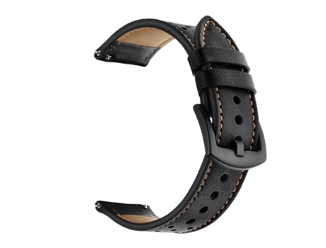Correa de piel auténtica 20mm con agujeros para Amazfit Bip GTS - negro