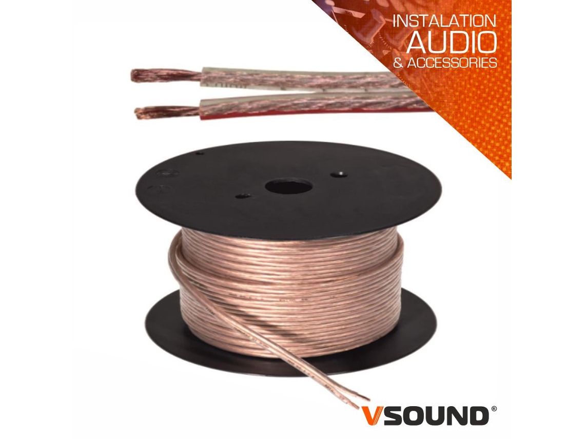 Cable para altavoces paralelo transparente VSOUND de 2 x 1,50 mm